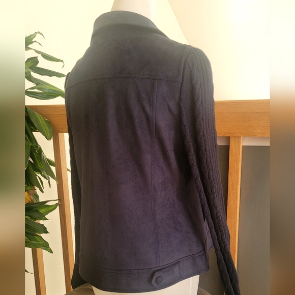 Charlie Women's suede Navy Jacket, XS - Picture 7 of 9